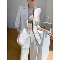Women's 3/4 Sleeve Work Suit Set 2XL abrikosas