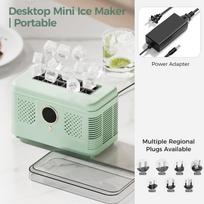 110V-220V Desktop Ice Maker Home Dormitory Office Camping Small Ice Machine Car Cube Ice Automatic Ice Making Box Ice Machine US