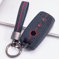 Silicone Key Fob Cover for Suzuki Swift Vitara SX4 S Cross Ignis Baleno Ertiga Jimny with Keychain Honeycomb Texture Shockproof Flip Key Fob Protector juoda