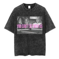 Britney Spears Paris Hilton Lindsay Lohan  You Can't Sit With Us  Vintažinio plovimo Mėmės Marškinėliai, Unisex Y2K It Girl Gerbėjo Gatvės Aprangos T-shirt, 100% Medvilnė S įvairiaspalvis