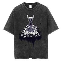 Washed Vintage Game Hollow Knight Graphic Print T-shirt Fans Gift Men Women Fashion Casual Oversized T Shirt Unisex Short Sleeve S įvairiaspalvis