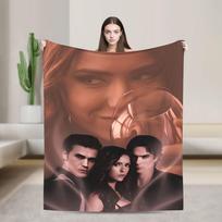 The Vampire Diaries Damon Salvatore Super Soft Blankets Picnic Plush Throw Blanket Couch Chair Flannel Bedspread Sofa Bed Cover Size: 75*100cm, Weight: 230 GSM
