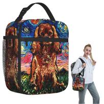 Ruby Dog Cavalier King Charles Spaniel Night Insulated Lunch Bag for Women Kids Portable Food Boxes Thermal Lunch Box Tote One Size