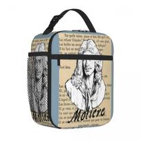 Bestselling Moli Re Portrait Signature Multifunctional Nylon Lunch Bag Office Picnic Break Foldable Lunch Bag One Size