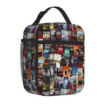 Bestselling Stephen King Book Covers Horror Bookworm Geometric Insulated Lunch Bag Fitness Snack Canvas Lunch Bag One Size black