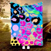 pc Sexy Leopard Print Plush Blanket Soft Cozy Large Bedspread for All Seasons Pink Black Purple Green Blue Couch Bed Cover Size: 75*100cm, Weight: 230 GSM