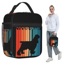 Vintage Cocker Spaniel Owner Gift Insulated Lunch Bag for Kids School Cooler Thermal Food Box Tote Lunch Boxes Container One Size