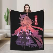 Haru Urara Uma Musume Blanket Velvet Summer Multi-function Soft Throw Blankets for Bed Couch Bedspreads Size: 75*100cm, Weight: 230 GSM