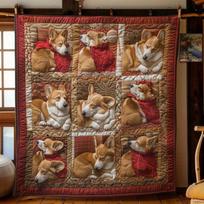 Corgi Throw Blanket,Soft Warm Quilted Blanket for Sofa Bed,Cute Dog Themed Home Decor,All Season Cozy Gift for Pet Lovers Size: 75*100cm, Weight: 230 GSM