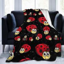 3D Funny Red Ladybug Throw Blanket for Kids Baby Soft Fleece Blanket for Adults Lightweight Warm Comfortable Blanket 80x60 Inch Size: 75*100cm, Weight: 230 GSM
