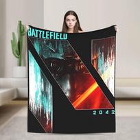 Battlefield 2042 Game Flannel Blanket Soft Durable Throw Blanket for Home Decor Travel Funny Bedspread Sofa Bed Cover Size: 75*100cm, Weight: 230 GSM