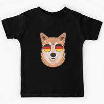 Vintage Patriotic Shiba Inu German Flag Kids T-Shirt 150