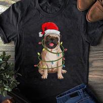 Christmas Pug T-Shirt: Funny Dog Lover Gift S