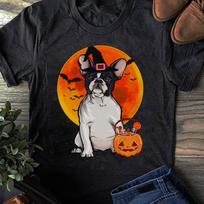 French Bulldog Halloween T-Shirt: Jack O' Lantern Dog Lover Gift L