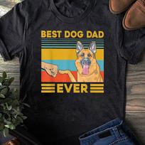 Best Dog Dad Ever German Shepherd Retro Vintage T-Shirt - Dog Mom, Dog Lover Shirt, Dog Lover Gift, Dog Lover, Dog Shirts 2XL
