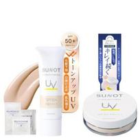Set Product Sunnot Skin Protect Tone Up UV SPF50+ PA++++ 25g Care Powder Sunscreen 6g Waterproof Beauty