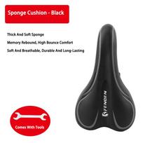 Ergonomic Soft Thickened Shock Absorption Breathable Waterproof Mountain Road Bicycle Saddle PU Leather Fabric+Sponge