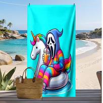 Screaming Horror Printed Quick Dry Beach Towel Super Absorbent Soft Lightweight Bath Towel for Pool Summer Travel 70cmx140cm(27x55inch)