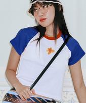 Snuggiest Flower Raglan Tea [Orange Hibiscus] Orange/F