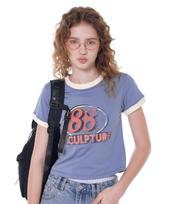 Noiago Noi1661 Vintage Graphic Ringer T-Shirt (Blue) Free
