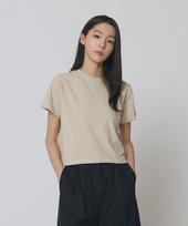 Express Holiday Curved Crop T-Shirt_Beige Olive/Os