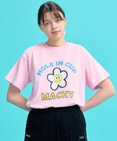 Mackie Hole-In-Cup Sky Short Sleeve T-Shirt Pink F