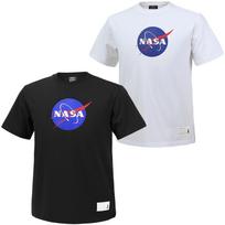 Nasa Unisex Cotton Blend Round Neck Short Sleeve T-Shirt 2-Pack [Black + White] 100