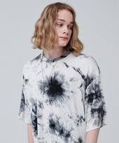 Moz Moz Tie-Dye Rayon Oversized T-Shirt_Black 1