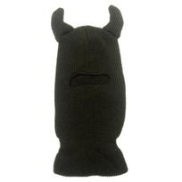 Pullover Hat Horns Balaclava Knitted Caps Ox Horn Halloween Cotton Hat Full Face Ski Mask  Winter tamsiai žalia spalva