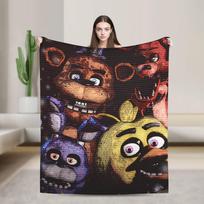 FNAFS At Freddy's Flannel Blanket Warm Soft Throw Blanket for Couch Chair Decorative Fluffy Bedspread Sofa Bed Cover Size: 75*100cm, Weight: 230 GSM