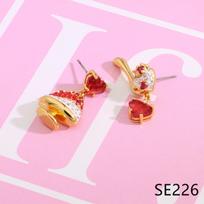 RLW9-TG Zircon Ear Studs for Women: Internal Helix Studs, Small Earrings, Ear-Stretching, No-Removal Piercing Studs, Boxbag auksas