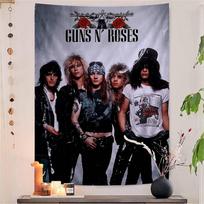 Rock Music Band G-Guns N Roses Cartoon Tapestry Bohemian Wall Tapestries Mandala Wall Hanging Sheets 100X70CM gray