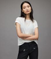 Allsaints Anna Tee Wm111S-4068 Chalk White/Size 10
