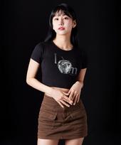 Astral Projection Apple Supima Spandex Crop Top_Black L