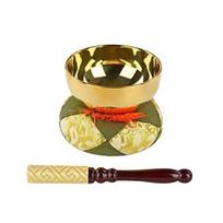 Orin round brass Buddhist altar Buddhist altar supplies (Buddhist bell) set, cushion, fittings, (2.5 inch, gold) auksas