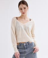 Povere Maison V-Neck Knit Ivory Ivory/Os