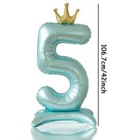 42 colių mėlynos karūnos numerio aliuminio folijos skaitmeninis balionas numerio balionas namų gimtadienio vakarėlio dekoravimo reikmenys berniukų dovanėlė 42inch