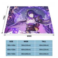 Raiden Shogun Beelzebul Anime Blankets Flannel Genshin Impact Inazuma Lightweight Thin Throw Blanket for Bed Bedspread Size: 75*100cm, Weight: 230 GSM