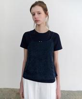 Annies Nadia Jacquard Satin Sleeveless (Navy) Navy