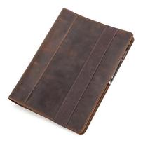Vintage Crazy Horse Leather A4 Binder Notebook Organizer with Card Slots and Photo Pockets for Office and Business (Brown,A4 notebook envelope&100 Sheets) ruda