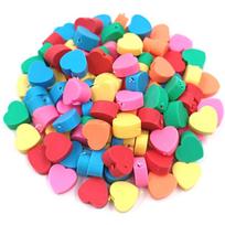 20 vnt Minkštos keramikos sėklų karoliukai animacinių filmų šypsenėlių karoliukai „pasidaryk pats“ apyrankės, rankų darbo priedai papuošalams gaminti Colorful heart