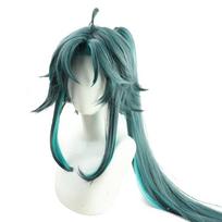 100cm Genshin Impact Xiao Cosplay Perukas Ilga Tiesi Kasytė Tamsiai Žalia Karščiui Atspari Šukuosena Suaugusiems Helovino Vaidmenų Žaidimas