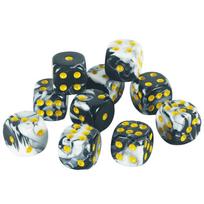 Premium Quality Round Dot D6 Dice Set for Table Board Gaming - 12mm Mixed Color, Pack of 10 balta