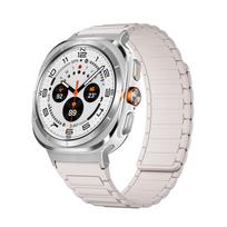 Silikoninė sportinė apyrankė Samsung Galaxy Watch 7 Ultra 47mm laikrodžiui, magnetinė kilpos apyrankė Watch 7 Ultra 47mm laikrodžiui, be tarpų, lenktais galais For Galaxy Ultra 47mm dramblio kaulas