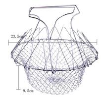 Foldable Steam Rinse Strain Fry French Chef Basket Magic Basket Mesh Basket Strainer Net Kitchen Cooking Tool
