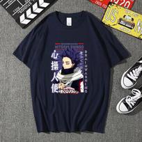 Shinso Hitoshi Šauni raštuota marškinėliai Jaunimo Vasariniai Laisvi Apvalios Kaklo Marškinėliai Anime Harajuku Marškinėliai Viršutiniai Drabužiai Anime Drabužiai S