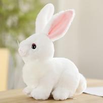 25/40CM Imitacija Mielas Baltas Pilkas Chaki Pliušinis Triušis Kailis Realistiškas Gyvūnas Velykų Zuikutis Imitacija Triušio Žaislas Modelis Dovana 25CM balta