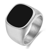 Vintage Matte Drip Oil 18K Gold Titanium Steel 16MM Ring Simple Minimalist European American Style No. 7