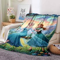 1pc Elsa Anna blanket Lightweight Flannel Throw for Sofa Bed Travel Camping Livingroom Office Couch Chair 80cmx120cm