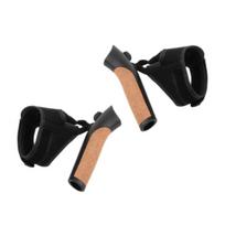Tvirti lankstūs žygio lazdos su ergonomiška ABS rankena ir reguliuojama riešo atrama lauko kelionėms black
